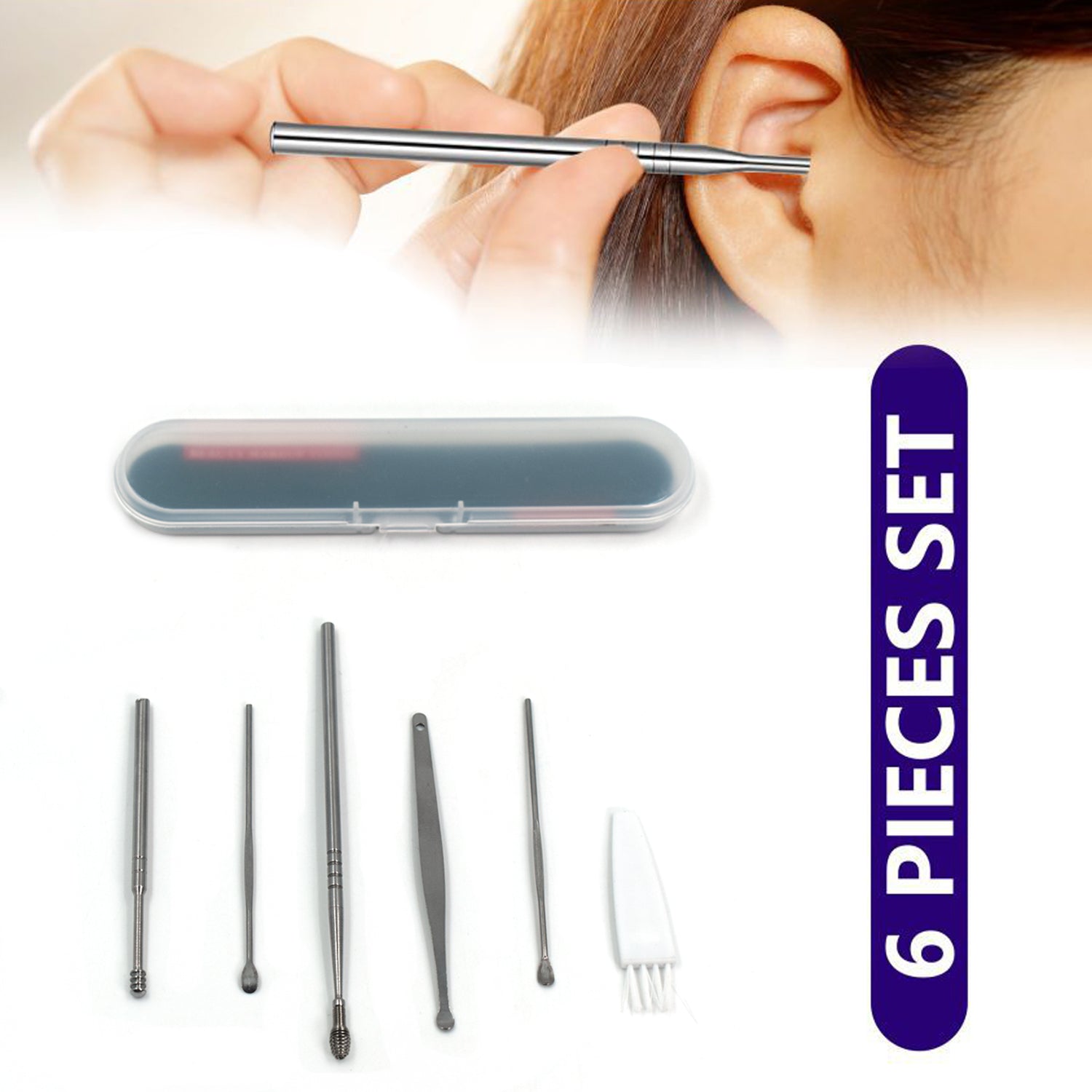 6314 6Pcs Earwax Removal Kit | Ear Cleansing Tool Set | Ear Curette Ear Wax Remover Tool 6314 6Pcs Earwax Removal Kit | Ear Cleansing Tool Set | Ear Curette Ear Wax Remover Tool